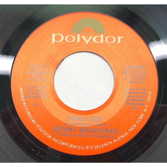 Benny Mardones Hometown Girls / Crazy Boy 45 Disco Record 1980 VG+ - Picture 2 of 4